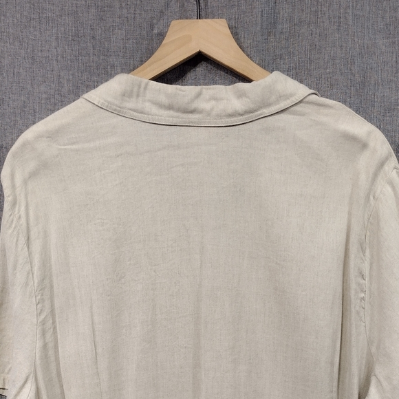 Avenue Linen Rayon Floral Eyelet Button Shirt Womens 26/28 Cream Coastal Grandma - Picture 5 of 8